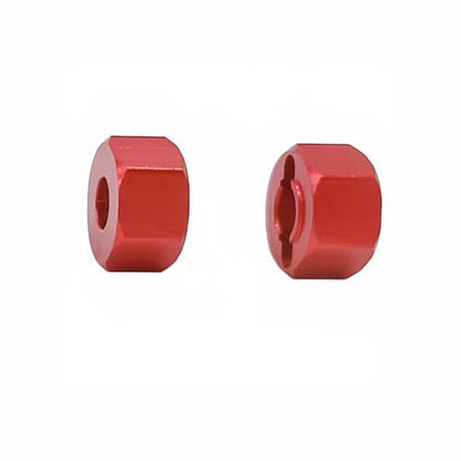 Aluminum Alloy 12mm Wheel Hex Nuts and M4 Lock Nuts Compatible with MJX Hyper Go 14301 14302 14210 16207 16209 16210 1/14 1/16 RC Car (Red) - color: Red