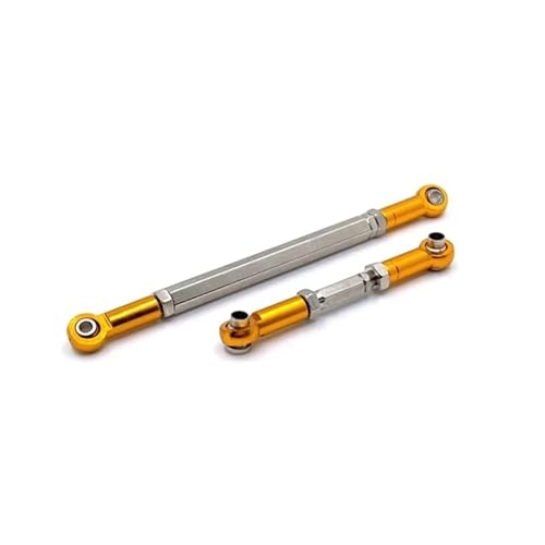 RC Models Components for Mn78 for Mn82 for Mn168 1/12 Metal Steering Rod Link Tie RC Car Upgrades Parts Modified Replacement Accessories - color: Yellow
