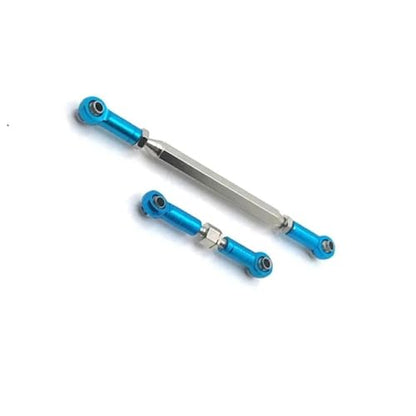 RC Car Rod Linkage Compatible with MN D90 D99 for MN-90 FJ-45 1/12 RC Car Crawler Metal Adjustable Steering Linkage Servo Link Pull Rod Turnbuckle(Blue) - color: Blue