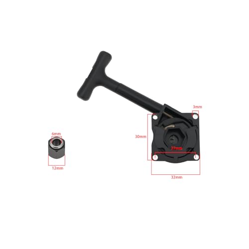 ECSiNG 1 Set of Handle Pull Starter Recoil Start Kit Compatible with Redcat HSPR020 1:10/1:8 RC Nitro Car Compatible with Vx16 18 21 OE R020 R025 Black