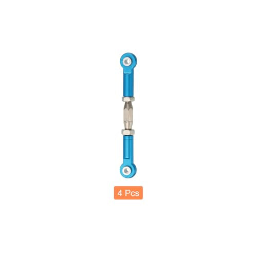 MECCANIXITY 4 Pcs Steering Servo Turnbuckle Rod RC Aluminum Alloy Linkages for HSP 1/10 94123 On-Road RC Car (Blue, 62mm) - color: Blue, size: 62mm
