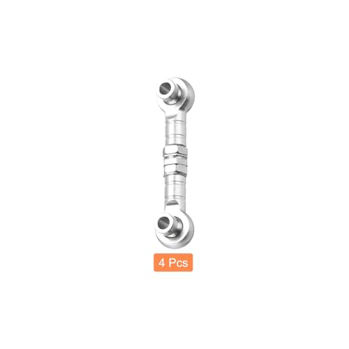 MECCANIXITY 4pcs Steering Servo Turnbuckle Rod RC Aluminum Alloy Linkages for HSP 1/10 94123 On-Road RC Car(White) - color: White, size: 32mm