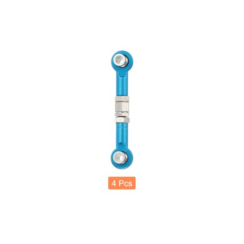 MECCANIXITY 4 Pcs Steering Servo Turnbuckle Rod RC Aluminum Alloy Linkages for HSP 1/10 94123 On-Road RC Car (Blue, 38mm) - color: Blue, size: 38mm