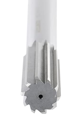 Accusize Industrial Tools 7/8'' H.S.S. Straight Shank Straight Flute Chucking Reamer, Flute Length 2-5/8'', Oal 10'', Right Hand, 8 Flute, 5015-0245 | 7/8" HSS Straight Shank Straight Flute Chucking Reamer, Flt Len 2-5/8", OAL 10", Right Hand Cut, 8 Flute