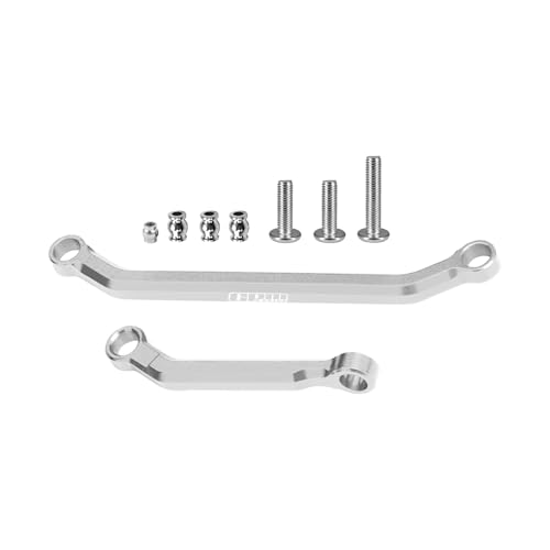 GPM for Axial SCX30 - Compatible with 1/30 Ford Bronco & Jeep Wrangler JLU 7075-T6 Aluminum Steering Tie Rod & Drag Link Set (Silver) - color: Silver