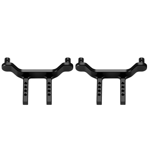 RC Aluminum Front & Rear Body Mounts with Body Posts, Clips, Washers Upgrades Part Compatible with 1/18 Traxxas LaTrax Desert Prerunner, Replace Parts 7615 (Black) - color: Black