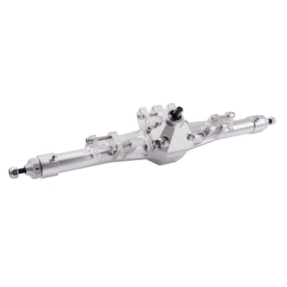 CNC Aluminum Rear Axle Assembly for 1/10 RC Crawler, Metal Axle Housing Upgrade Part for H10 RC Crawler (Black/Silver) (Silver) - color: Silver