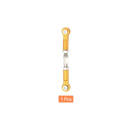 MECCANIXITY 1 Pcs Steering Servo Turnbuckle Rod RC Aluminum Alloy Linkages for HSP 1/10 94123 On-Road RC Car (Gold, 62mm) - color: Gold