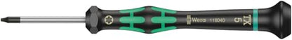 Wera 05118035001 Kraftform Micro 2067 Torx TX Electronics Precision Screwdriver, TX1 Head, 40mm Blade Length - size: Torx TX 1 Head, 40mm Blade