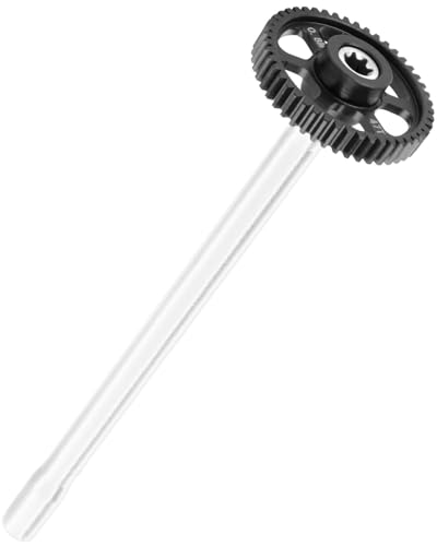Steel 47T 0.8Mod Main Gear & Center Drive Shaft Axles Upgrades Part for 1/16 Mini Maxx 4WD RTR Brushless Monster Truck (107154-1),RC Spur Gear 47 Tooth and Center DriveShaft CVD,Silver - color: Silver - (47t Gear & Center Drive Shaft)