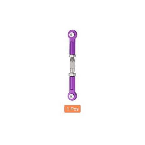 MECCANIXITY 3 Pcs Steering Servo Turnbuckle Rod RC Aluminum Alloy Linkages for HSP 1/10 94123 On-Road RC Car (Purple, 62mm) - color: Purple