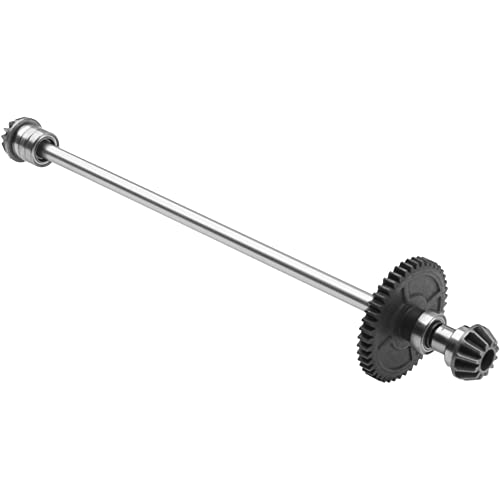 Metal Center Drive Shaft RC Car Central Transmission Shaft w/ 27T Motor Gear Upgrade Part Compatible with Wltoys 144001 1/14 RC Car Buggy (Silver) - color: Silver