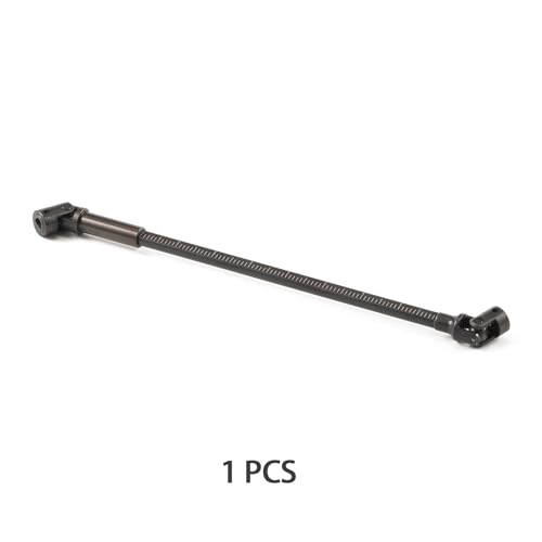 130mm Steel SCX24 Cut-to-Length Driveshaft with D Hole, 1 PCS | Machined Heat Treated Alloy Steel, with Set Screws, 3mm D Shaped Input Ends, Fits Axial 1/24 RC Crawler Custom Builds