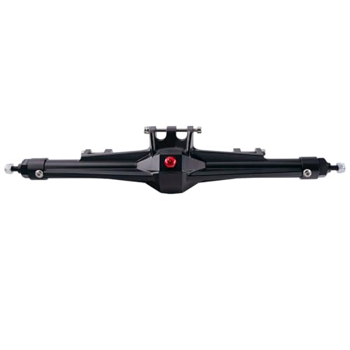 CNC Aluminum Rear Axle Assembly for 1/10 RC Crawler, Metal Axle Housing Upgrade Part for H10 RC Crawler (Black/Silver) (Black) - color: Black