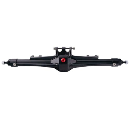 CNC Aluminum Rear Axle Assembly for 1/10 RC Crawler, Metal Axle Housing Upgrade Part for H10 RC Crawler (Black/Silver) (Black) - color: Black