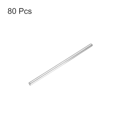 MECCANIXITY 80pcs 3mmx60mm Toys Shaft Round Rod Axles Drive Shaft for DIY RC Car Truck Boat Helicopter Model Part, Silver - size: 3mmx60mm