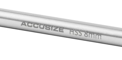 Accusize Industrial Tools Chucking Reamer, 8.0 mm, 0400-5080 | 8.0 mm ANSI HSS M2 Straight Shank Straight Flute Chucking Reamers, Right Hand, 7.04 mm Shank, 6 Flute, 6" OAL - size: 8.0 mm