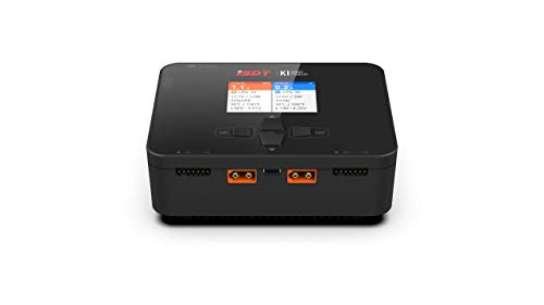 ISDT K1 AC 100W DC 2 x 250W 10A Dual Channel Lipo Battery Balance Charger, XT60 Smart Charger for 1~6S LiPo/LiIon/Life/LiHV 1~10S Pb 1~16S NiCd/NiMh