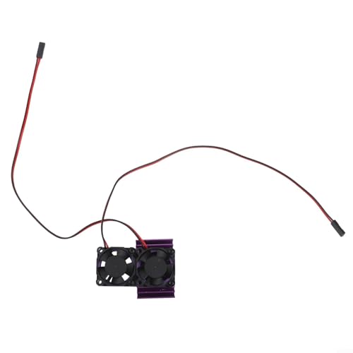 Aluminum RC Motor Heat Sink with Dual 30mm Cooling Fans 1: 10 Cars Compatible Having 540 550 Brushed 3650 3660 Brushless Motors Red(Purple) - color: Purple