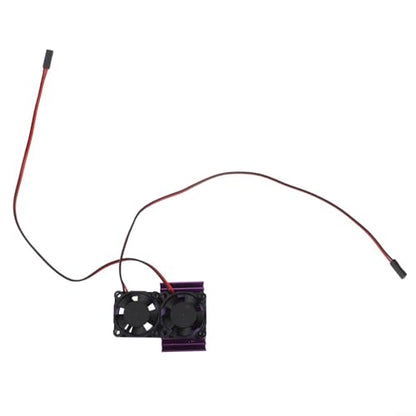 Aluminum RC Motor Heat Sink with Dual 30mm Cooling Fans 1: 10 Cars Compatible Having 540 550 Brushed 3650 3660 Brushless Motors Red(Purple) - color: Purple