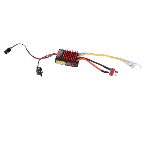 RC Brushed ESC, 60A ESC Water Proof Electronic Speed Controller with 320A Peak for 1/10 1/12 RC Car (T Plug)