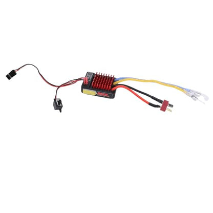 RC Brushed ESC, 60A ESC Water Proof Electronic Speed Controller with 320A Peak for 1/10 1/12 RC Car (T Plug)