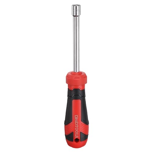 HARFINGTON SAE Nut Driver 11/32" CR-V Non-Magnetic Tip Hollow Shafts Hex Socket Screwdriver with Anti-Slip Handle for Automobile Repair Bit Driver - size: 11/32"