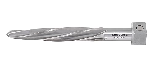 Accusize Industrial Tools 11/16'' Bridge Reamer, Magnetic Hex Shank, Hss Spiral Flutes Aligning Reamers, Car Reamers, 1523-8025 | Magnetic Hex Shank, HSS Spiral Flutes Aligning Reamers, Size: 11/16", Flt Len: 4-1/2", OAL: 6-1/2", Hex Shank Size: 1-1/16" -