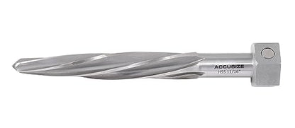 Accusize Industrial Tools 11/16'' Bridge Reamer, Magnetic Hex Shank, Hss Spiral Flutes Aligning Reamers, Car Reamers, 1523-8025 | Magnetic Hex Shank, HSS Spiral Flutes Aligning Reamers, Size: 11/16", Flt Len: 4-1/2", OAL: 6-1/2", Hex Shank Size: 1-1/16" -