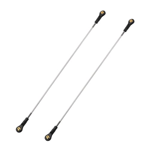 MECCANIXITY 2Pcs RC Boat Push Rod, 304 Stainless Steel Lever Steering Linkage Tie Rods with M2 Ball Head Joint for RC Car Boat Helicopter DIY Model Parts, 173-183mm - size: 173-183mm