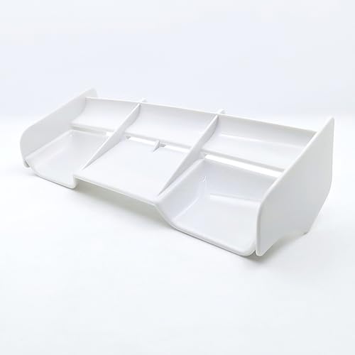1/8 RC Car Force Rear Spoiler High Down Force Body Wing Tail Compatible with 1:8 Scale RC Off Road Short Course Truck Buggy Racing Car (White) - color: White