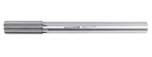 Accusize Industrial Tools 1'' H.S.S. M2 Straight Shank Straight Flute Chucking Reamer, Flute Length 2-3/4'', Oal 10-1/2'', 8 Flute, 5015-0285 | 1" HSS M2 Straight Shank Straight Flute Chucking Reamer, Flt Len 2-3/4", OAL 10-1/2", Right Hand Cut, 8 Flute -