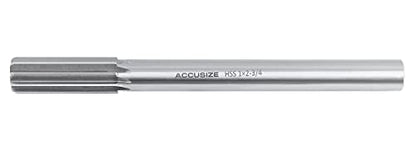 Accusize Industrial Tools 1'' H.S.S. M2 Straight Shank Straight Flute Chucking Reamer, Flute Length 2-3/4'', Oal 10-1/2'', 8 Flute, 5015-0285 | 1" HSS M2 Straight Shank Straight Flute Chucking Reamer, Flt Len 2-3/4", OAL 10-1/2", Right Hand Cut, 8 Flute -