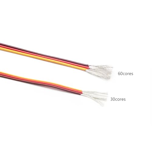 26awg Servo Extension Cable Wire 50 feet 30 Cores Lead 3-pin Line for Futaba JR RC Servo Hobby Model Drones Boats Planes DIY Accessories(E257-1)