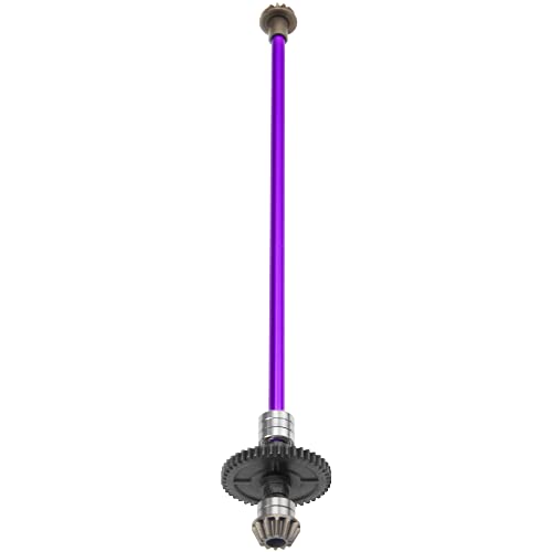 Metal Center Drive Shaft RC Car Central Transmission Shaft w/ 27T Motor Gear Upgrade Part Compatible with Wltoys 124018 124019 1/12 RC Car Buggy (Purple) - color: Purple