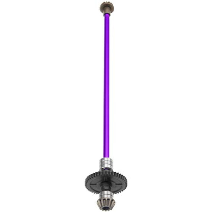 Metal Center Drive Shaft RC Car Central Transmission Shaft w/ 27T Motor Gear Upgrade Part Compatible with Wltoys 124018 124019 1/12 RC Car Buggy (Purple) - color: Purple