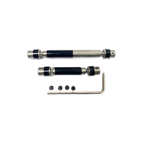 Rc Parts Compatible with HOBBYPLUS CR-18P for Rock for TRX4 for Redcat 4WD 1/18 RC Crawler Car Parts 2pcs Metal Center Drive Shaft Set - color: Black