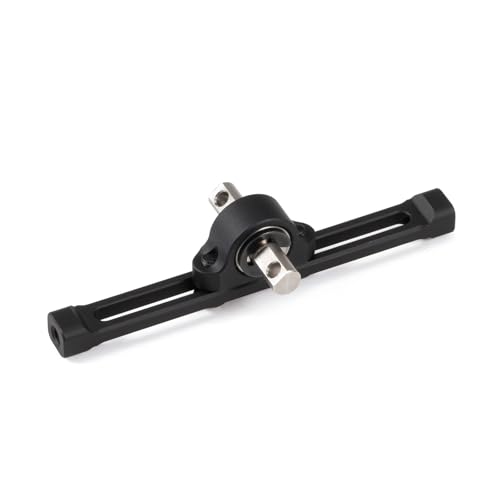 Aluminum Carrier Bearing Width Transfer Case 70mm Adjustable for 1/10 RC Crawler LCG Chassis Cheater Rigs 1.9 Shafty Comp Builds (Black) - color: Black