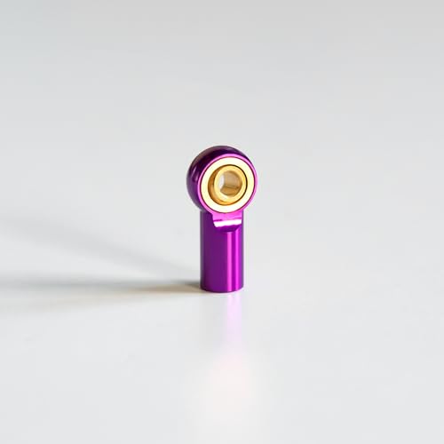 [20Pcs] M3 RC Ball Joint Rod End Links, CNC Aluminum Alloy M3 Rod Ends with Gold-Plated Copper Ball, Precision Linkage Ends for 1/10 RC Crawler Axial SCX10, Traxxas, Tamiya, Redcat -Purple - color: Purple