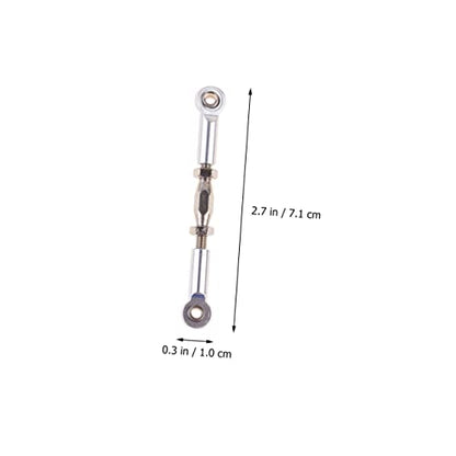 KOMBIUDA 6pcs Aluminum Turnbuckle Rod Linkage for Rc Car Steering Shaft Upgrade Compatible Rc Trucks Crawler Parts - color: Silver