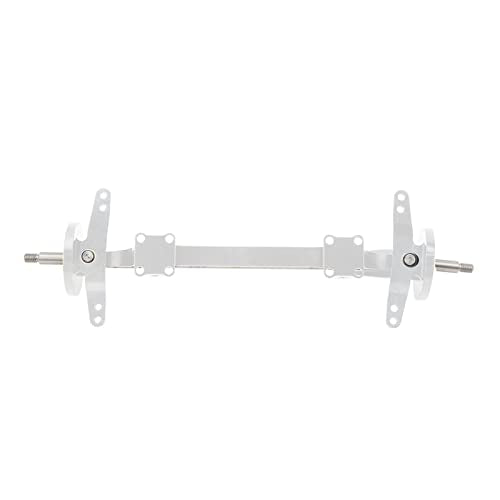 Aluminum Alloy Front Axle and Steering Link Rod Set, Heavy Duty Metal RC Front Steering Axle Kit with Linkage for 1/14 RC Unpowered Tractor Truck (Silver) - color: Silver