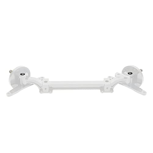 Aluminum Alloy Front Axle and Steering Link Rod Set, Heavy Duty Metal RC Front Steering Axle Kit with Linkage for 1/14 RC Unpowered Tractor Truck (Silver) - color: Silver