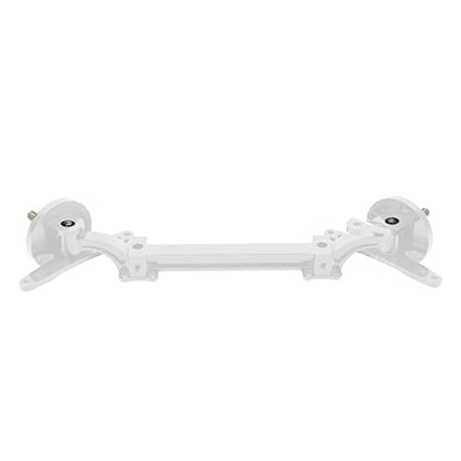 Aluminum Alloy Front Axle and Steering Link Rod Set, Heavy Duty Metal RC Front Steering Axle Kit with Linkage for 1/14 RC Unpowered Tractor Truck (Silver) - color: Silver