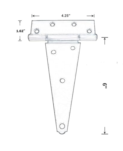 Stainless Steel Extra Heavy Tee Hinge, 6" x 2.5mm, with Stainless Screws & Hinge Pin, Black Coated, 2 Pack - color: Black Coated, size: 2pack(6")
