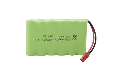 sea jump 2PCS 7.2V 2800mah AA Rechargeable Ni-MH Battery with JST-2P Plug and USB Charging Cable for New Cersion TR-211 TR-212 TR-215 550 RC Excavator, Truck, Engineering Cehicle TR-211 RC Toy