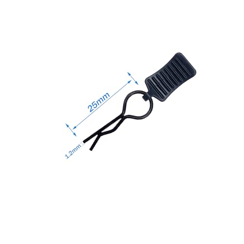 50pcs RC Body Clips with Pull Tabs for All 1/8 1/10 1/12 Scale Traxxas Redcat Axial Arrma HSP Redcat HPI Himoto Tamiya RC Car Truck Buggy Parts (1.2mm Rod Black Clips and Tabs) - size: 1.2mm Rod Black Clips and Tabs