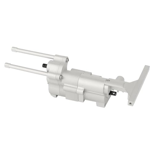 All Metal Gearbox Transmission Case with Gear Set Connector Post Rod for Axial SCX10 Pro 1/10 RC Crawler Upgrade Parts (Silver) - color: Silver