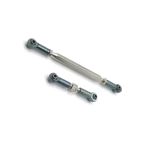 RC Car Rod Linkage Compatible with MN D90 D99 for MN-90 FJ-45 1/12 RC Car Crawler Metal Adjustable Steering Linkage Servo Link Pull Rod Turnbuckle(Gray) - color: Gray