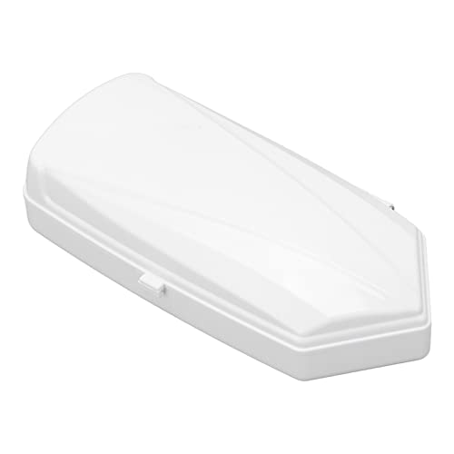 RC Car Roof Carrier Box, Simulation RC Roof Trunk Luggage Suitcase Storage Box with Stickers & Mounting Brackets for 1/10 1/8 RC Car Parts (White)