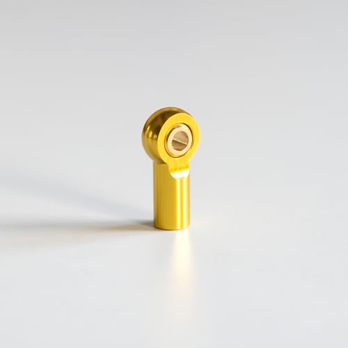 [20Pcs] M3 RC Ball Joint Rod End Links, CNC Aluminum Alloy M3 Rod Ends with Gold-Plated Copper Ball, Precision Linkage Ends for 1/10 RC Crawler Axial SCX10, Traxxas, Tamiya, Redcat -Golden - color: Golden